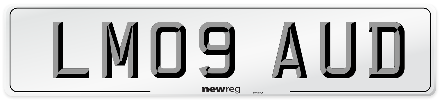 LM09 AUD Number Plate from New Reg